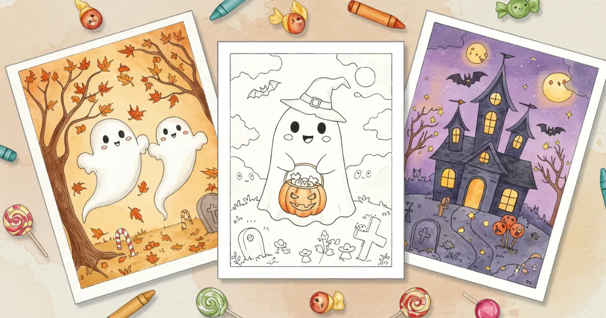 Ghost Halloween Coloring Pages