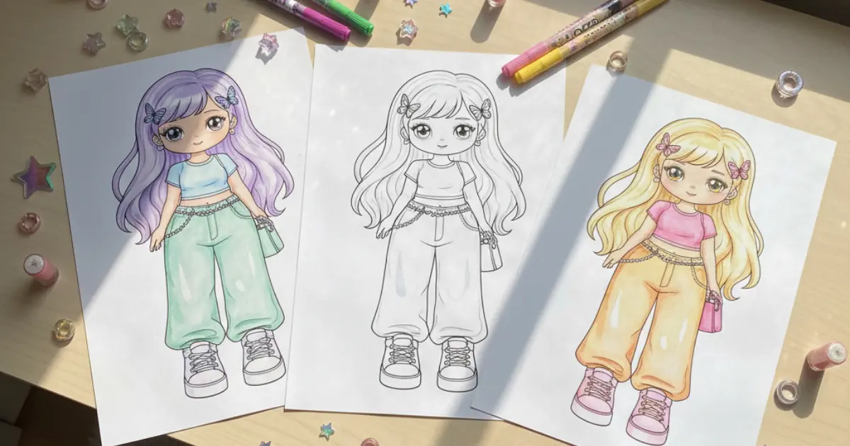 Y2K Outfit Coloring Pages