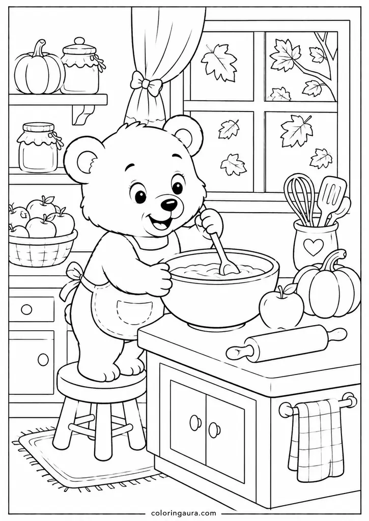 Autumn Fairy Garden Coloring Page