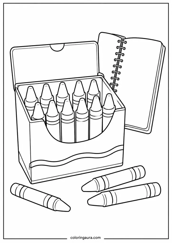 Crayon Box Coloring Page