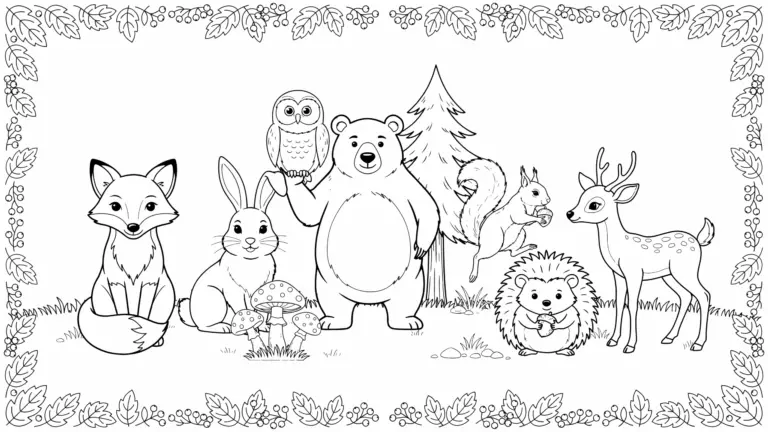 Cute Woodland Animal Coloring Pages