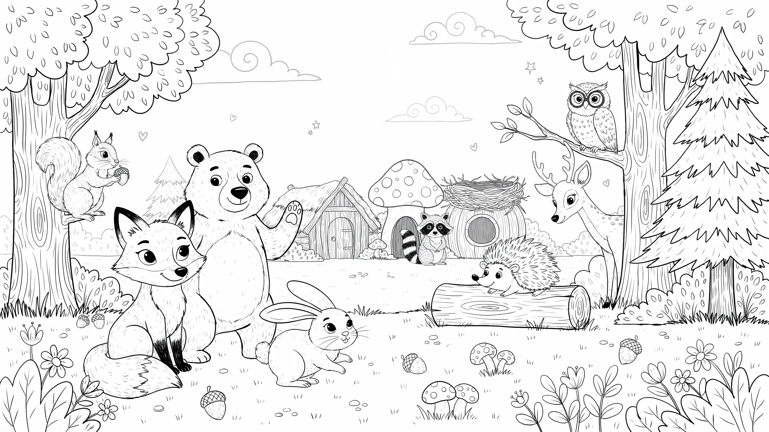 Free Forest Friends Coloring Pages for Kids