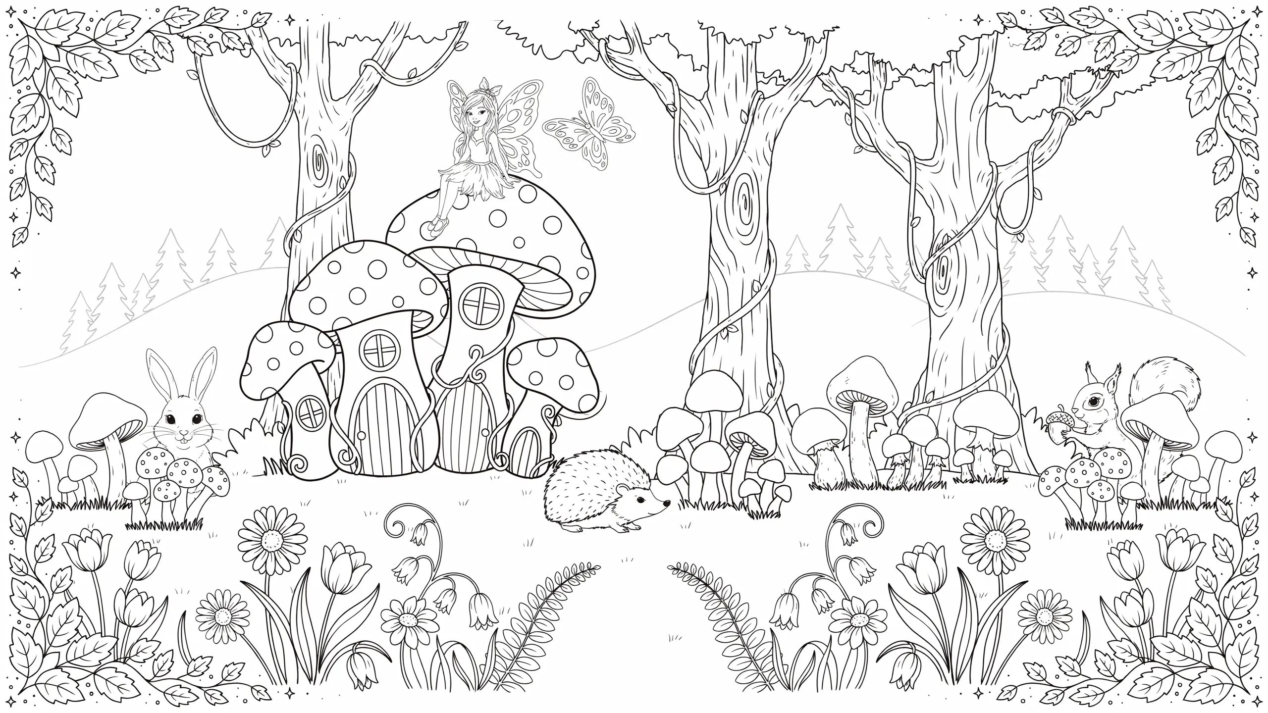 Mushroom Fairy Coloring Pages – Free Printable PDF