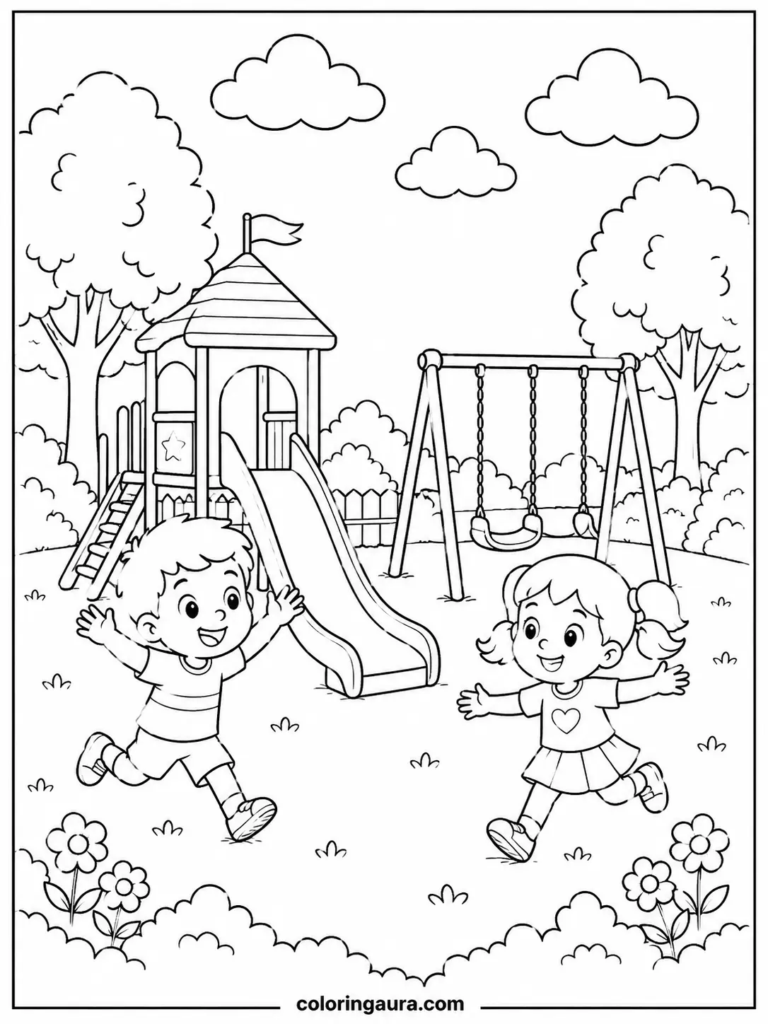 School Playground Coloring Page