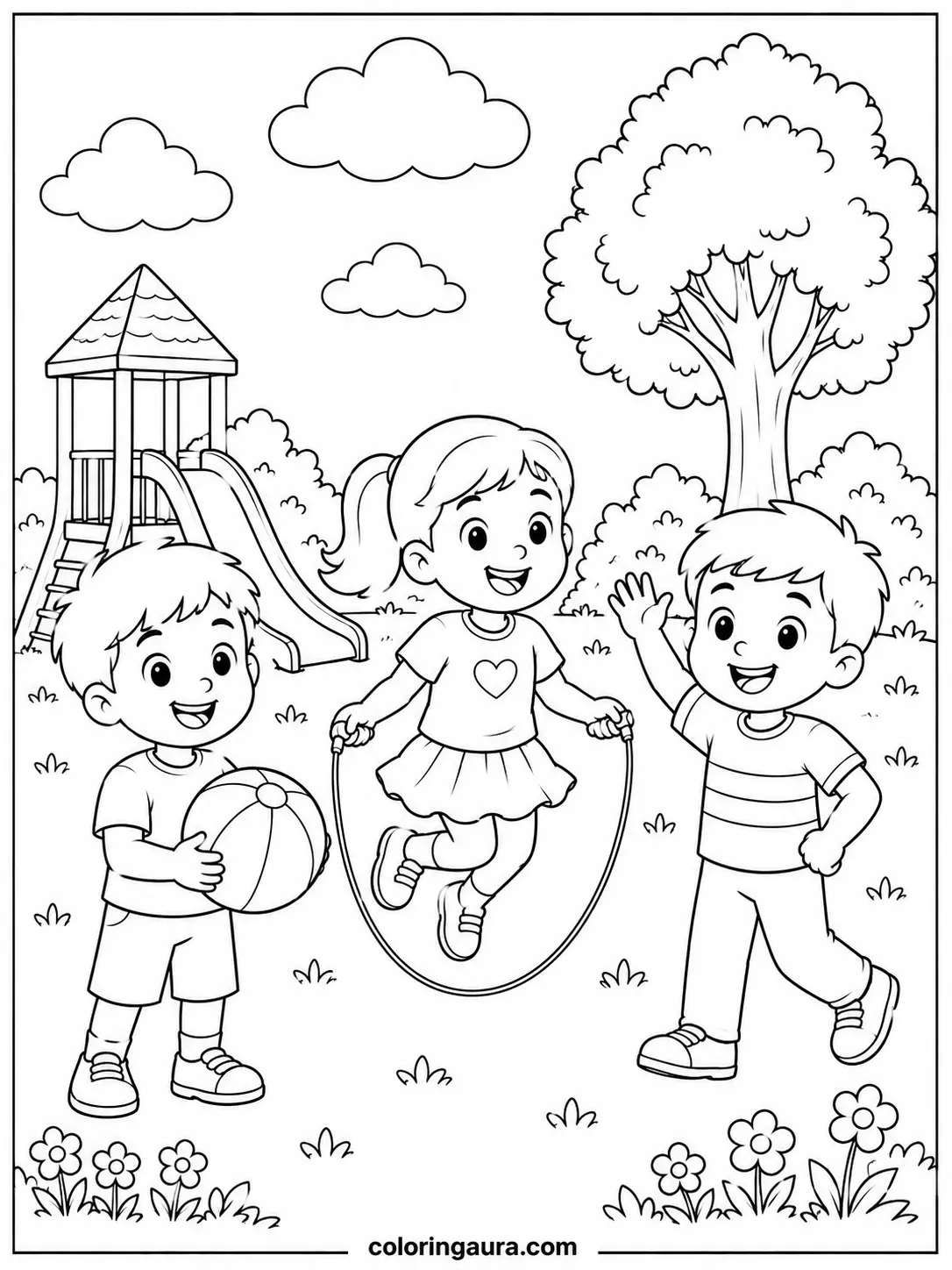 Recess Friends Back to School Coloring Page