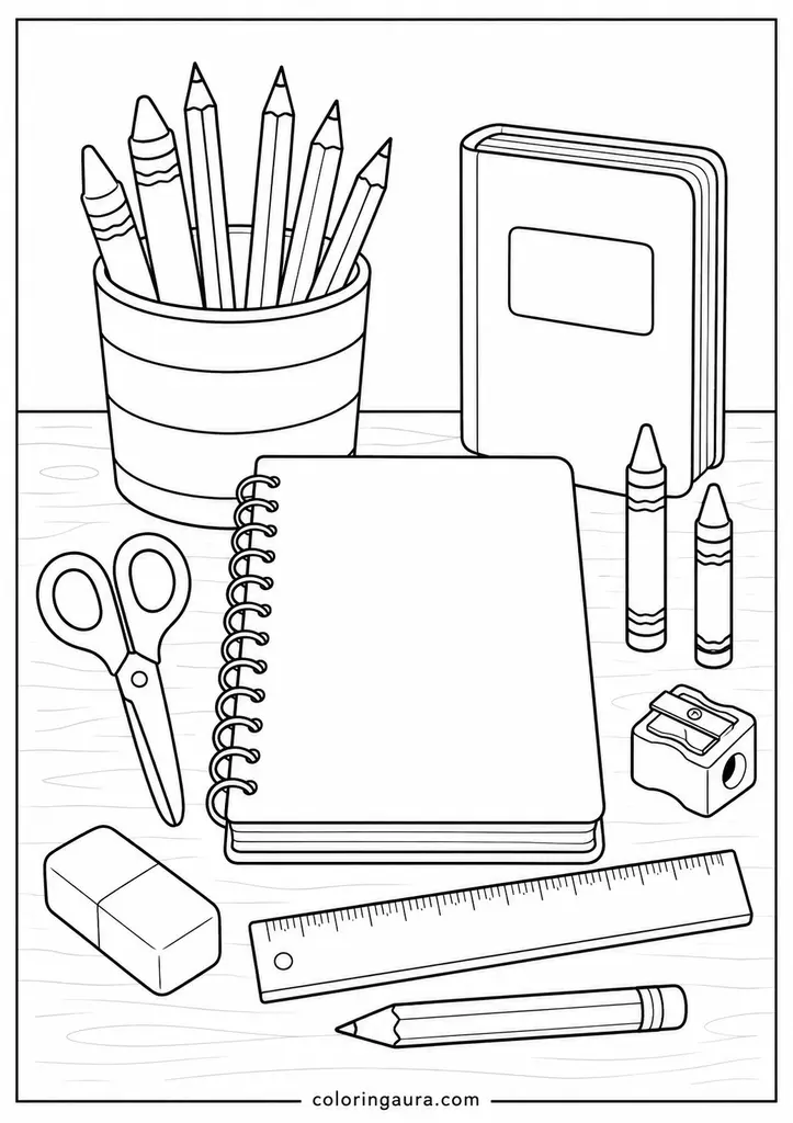 School Supplies Desk Collection