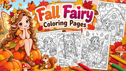Fall Fairy Coloring Pages