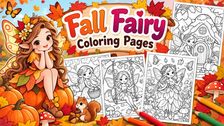 Fall Fairy Coloring Pages