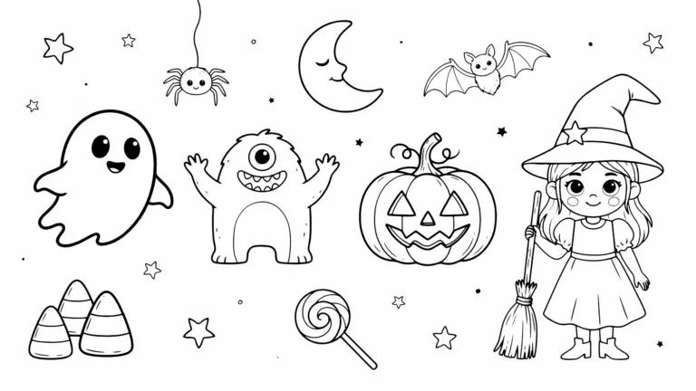 21+ Bold and Easy Little Spooky Coloring Pages