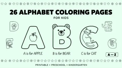 26 Alphabet Coloring Pages for Kids