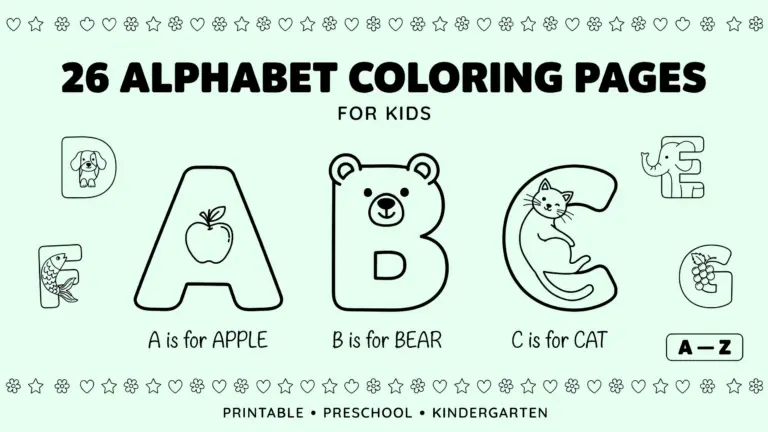 26 Alphabet Coloring Pages for Kids