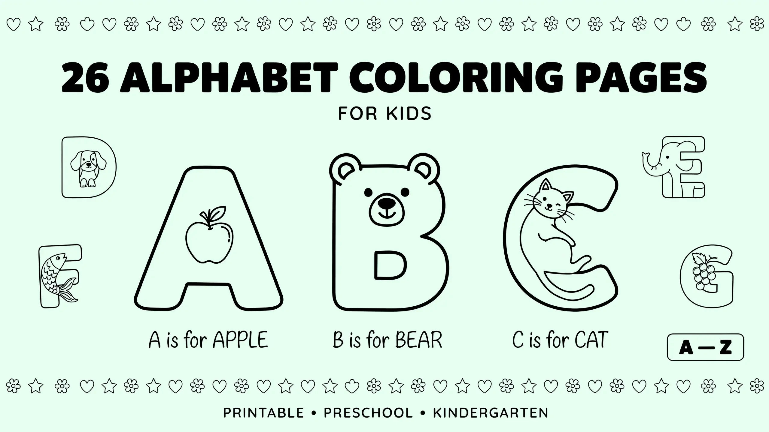 26 Alphabet Coloring Pages for Kids