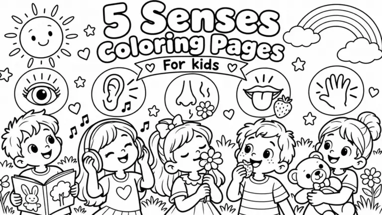 5 Senses Coloring Pages For kids