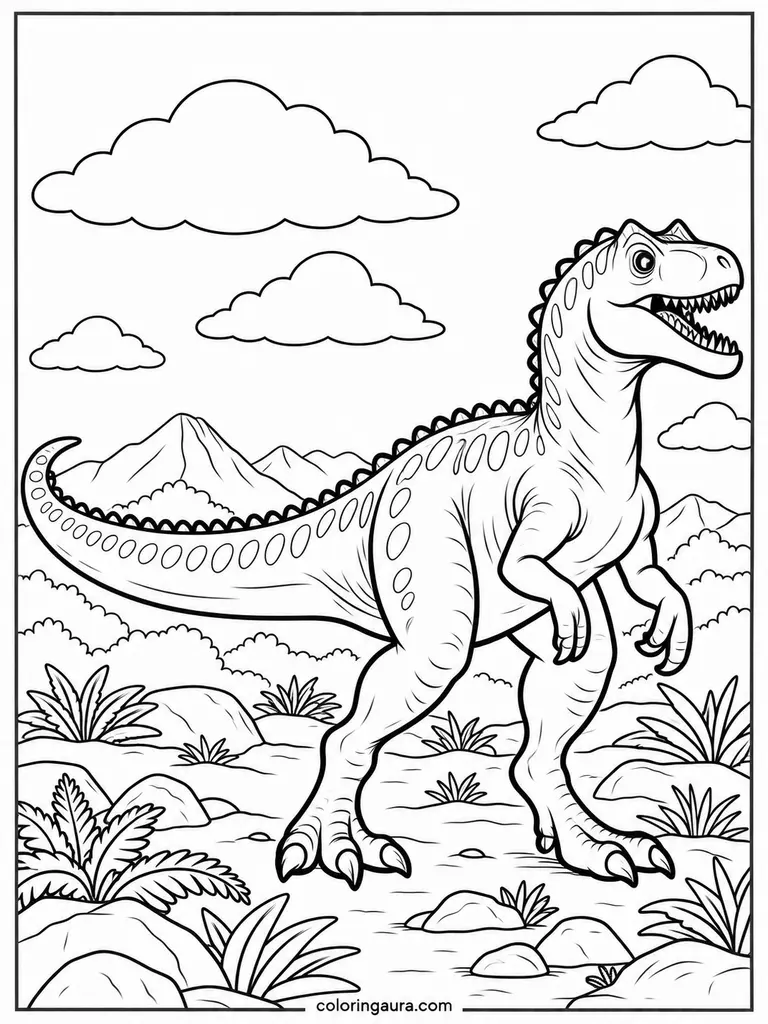 Allosaurus Long Tail Coloring Page