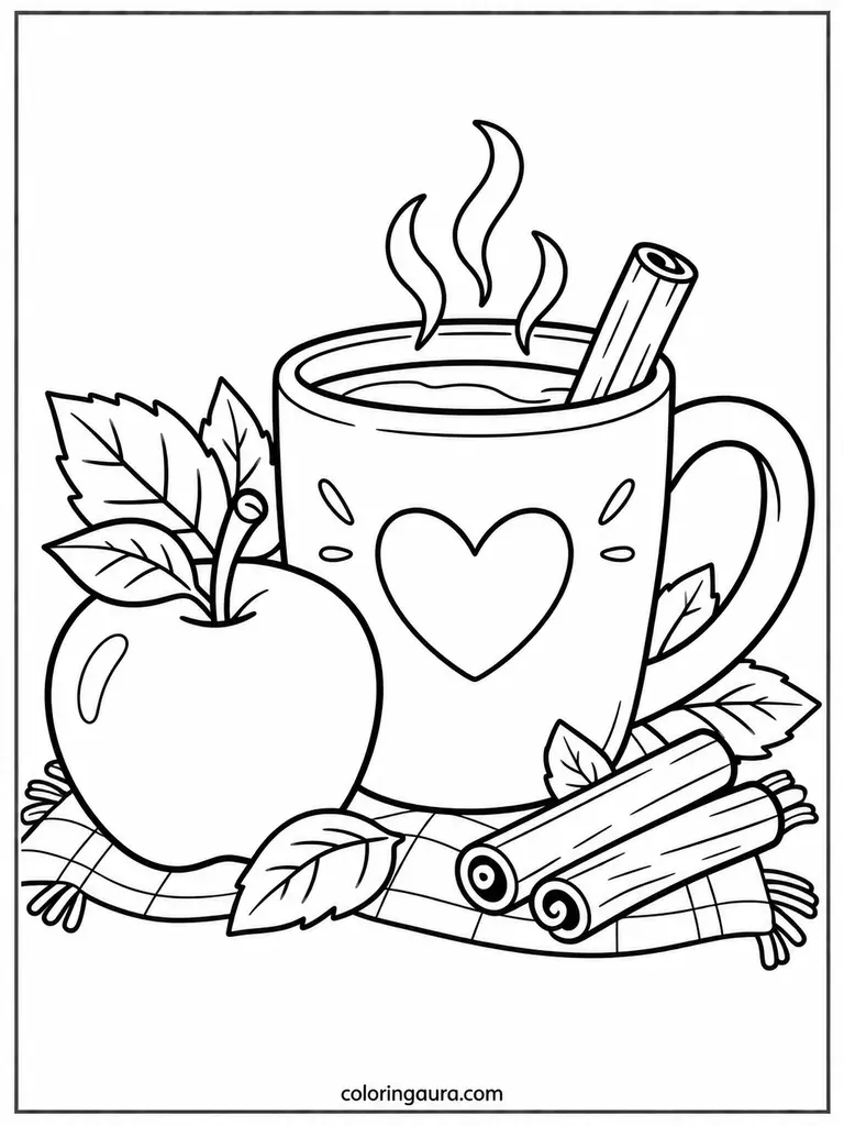 Apple Cider Mug Coloring Page