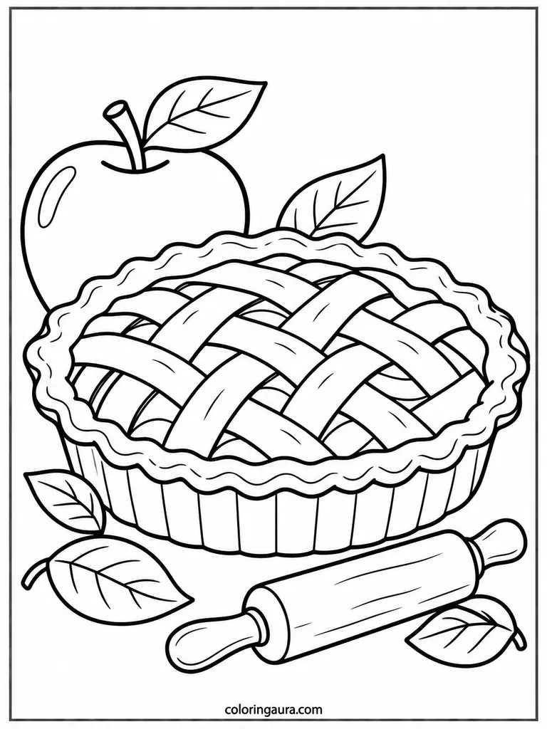 Apple Pie Coloring Page