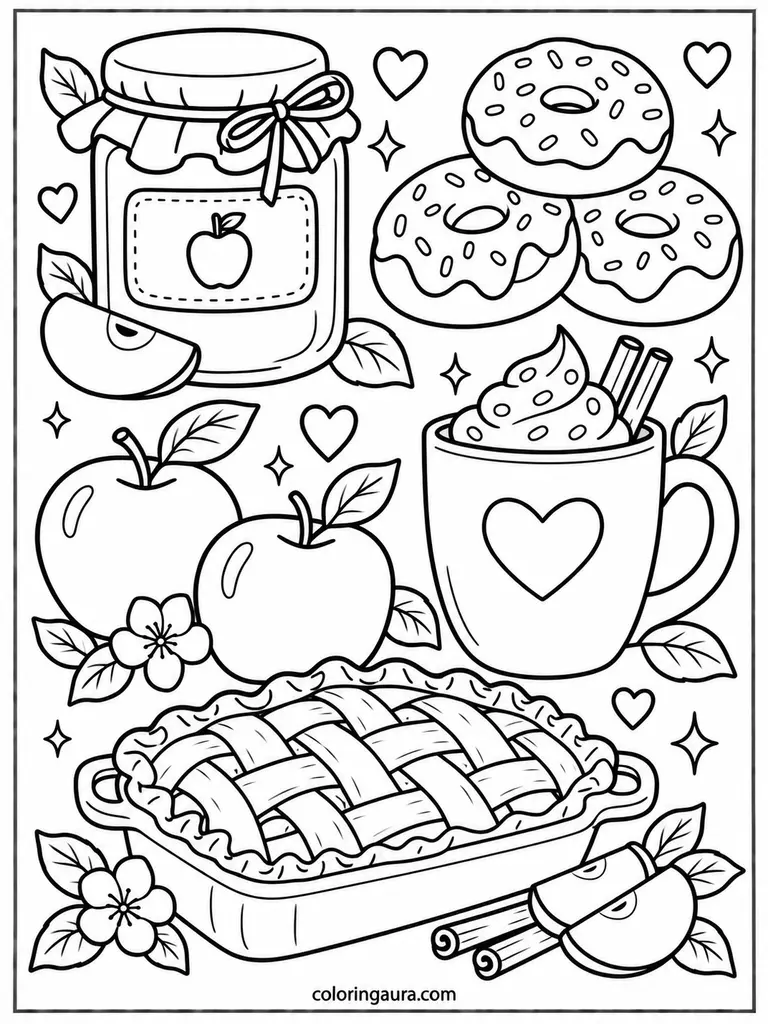 Apple Treats Coloring Page