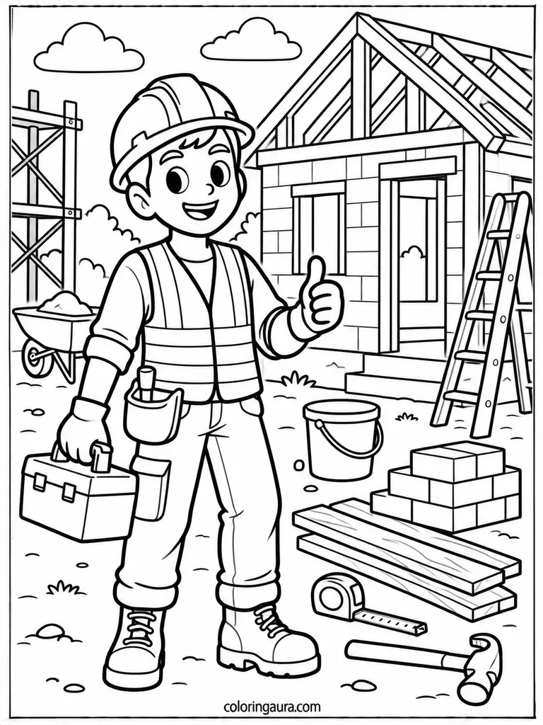 Builder Toolbox Coloring Page
