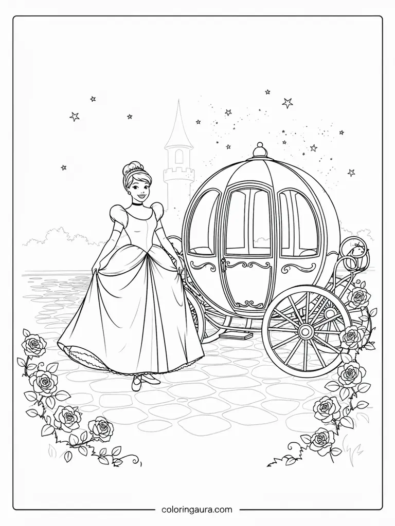 Cinderella Carriage Coloring Page