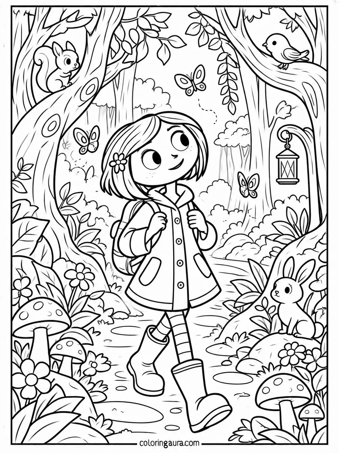 Coraline Enchanted Forest Coloring Page