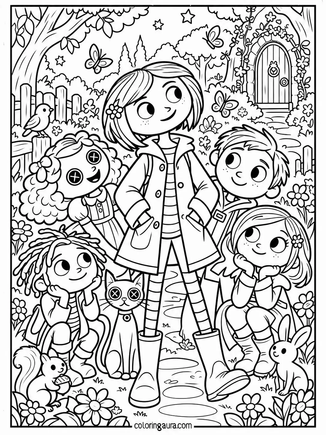 Coraline Magical Friends Coloring Page