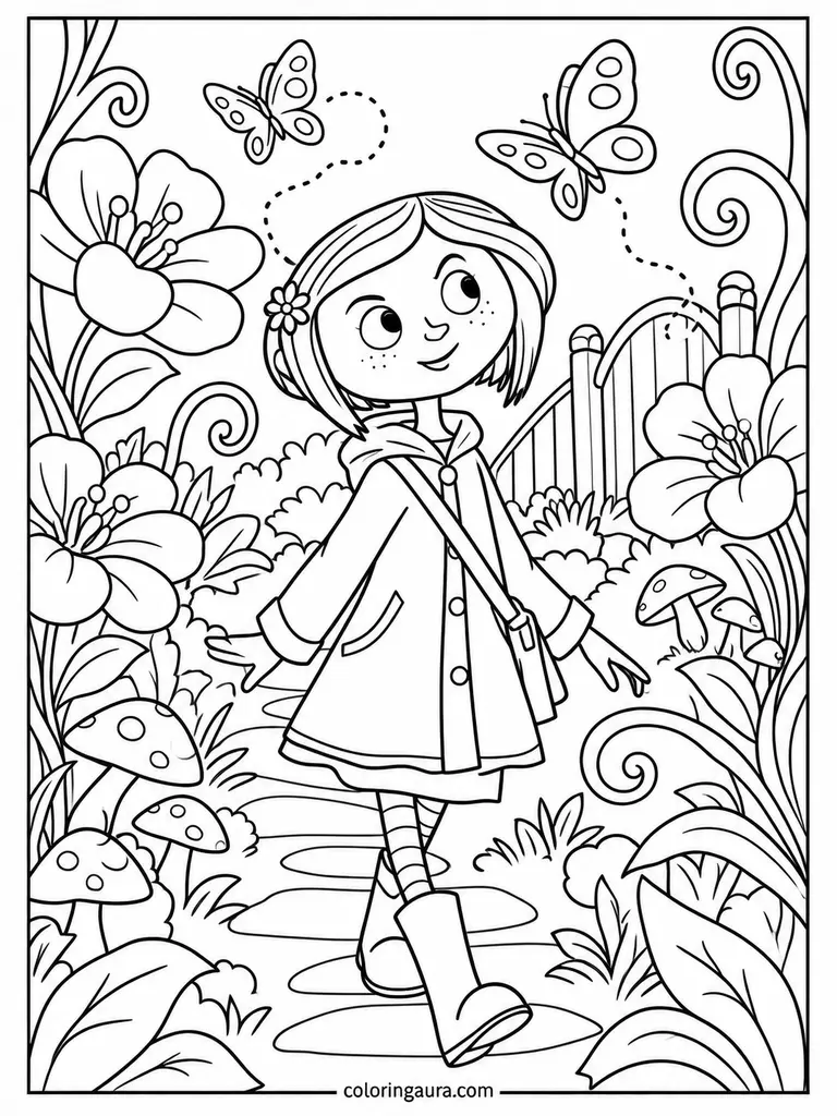 Coraline Magical Garden Coloring Page