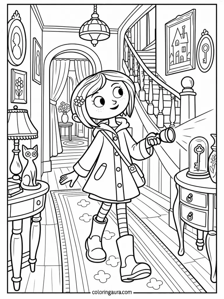 Coraline Mysterious House Coloring Page
