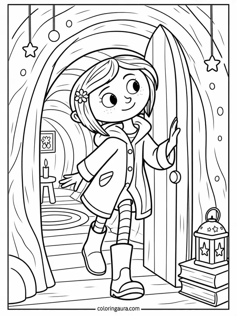 Coraline Tiny Door Coloring Page