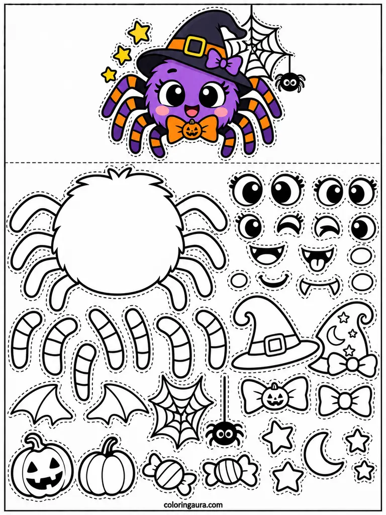 Create Your Own Halloween Spider Coloring Page