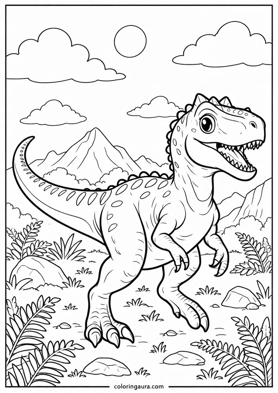Cute Baby Allosaurus Coloring Page