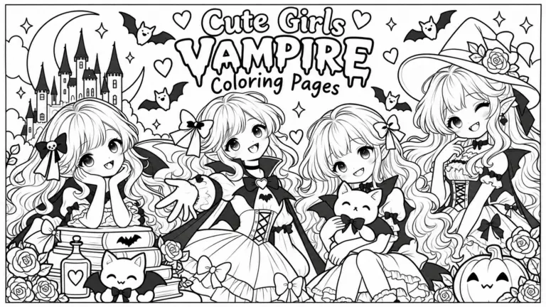 21+ Girl Vampire Coloring Pages To Print (Free PDFs)