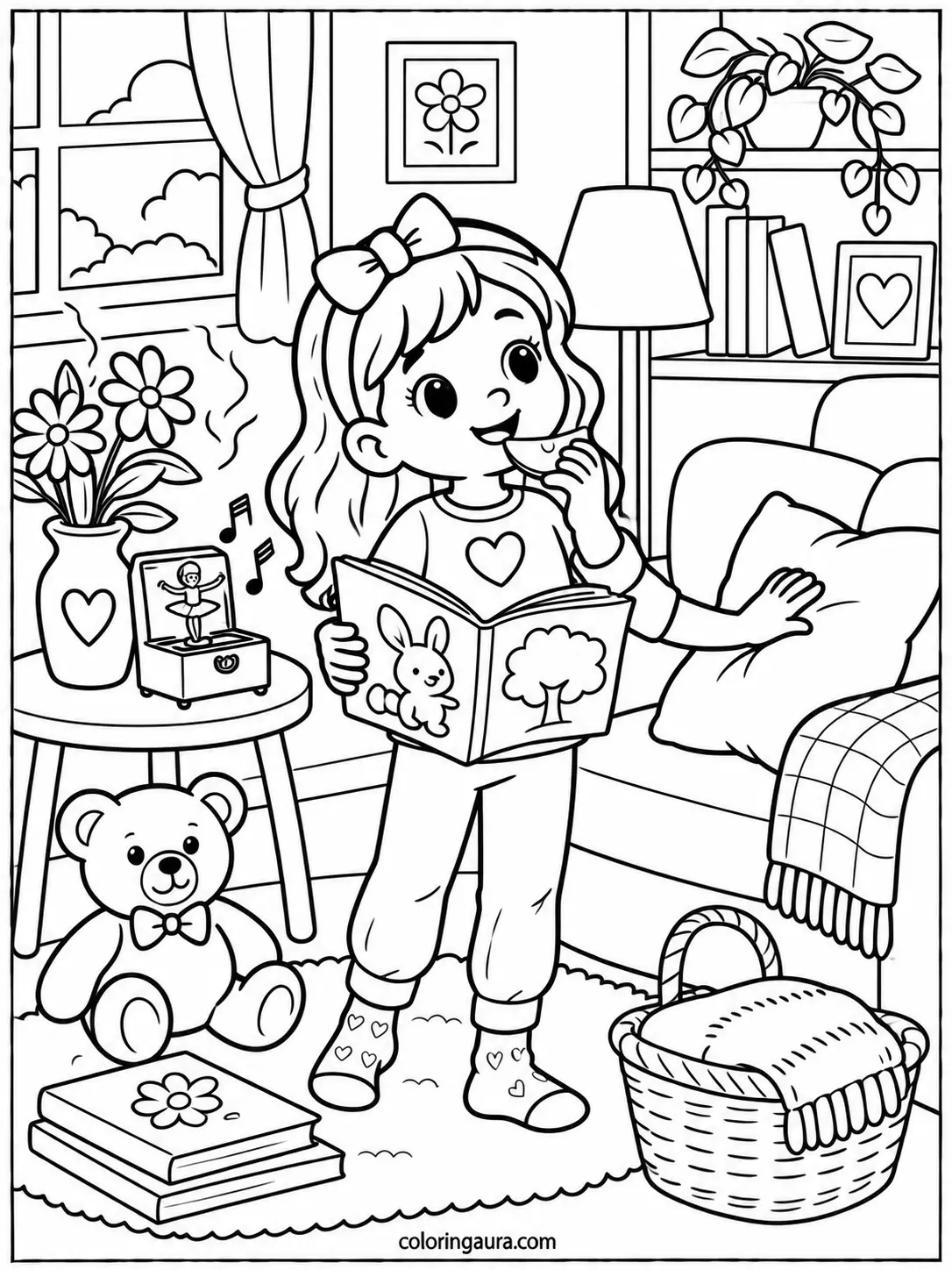 Five Senses Around the House Coloring Page