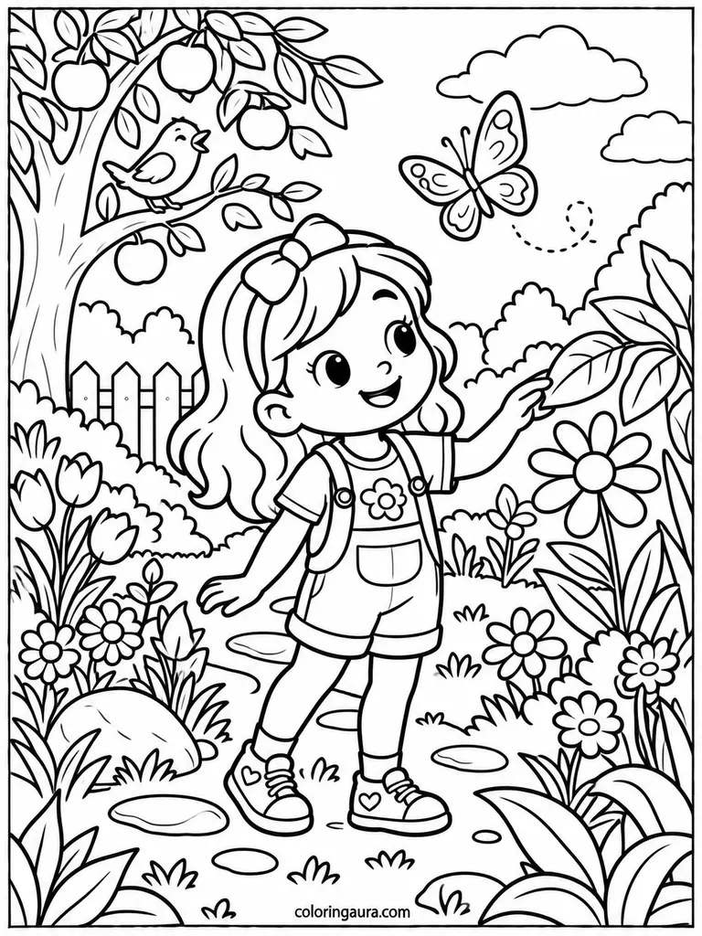 Five Senses Garden Coloring Page
