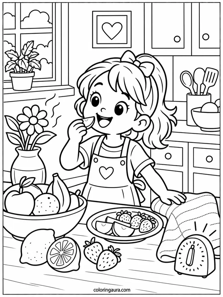 Five Senses Kitchen Coloring Page