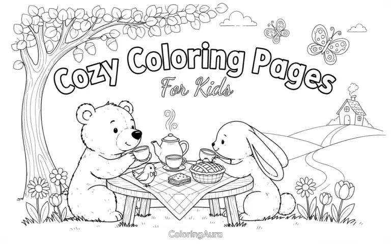 Free Cozy Coloring Pages For Kids