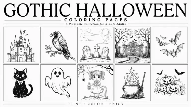 Gothic Halloween Coloring Pages
