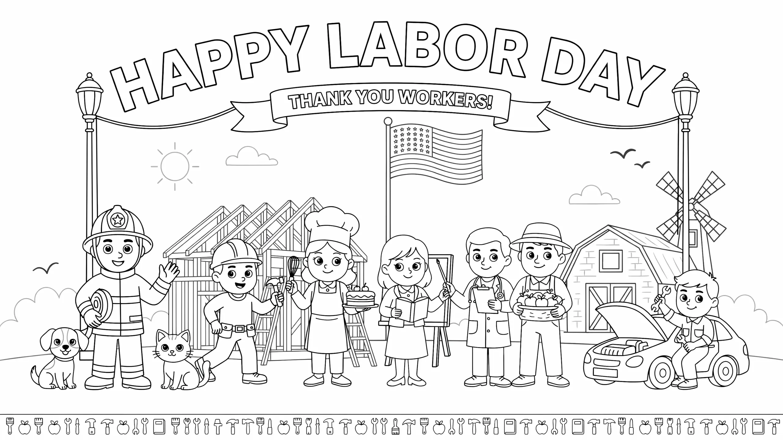 Labor Day Coloring Pages For Kids