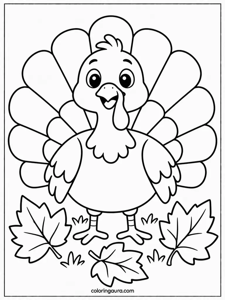 Little Turkey Fall Coloring Page