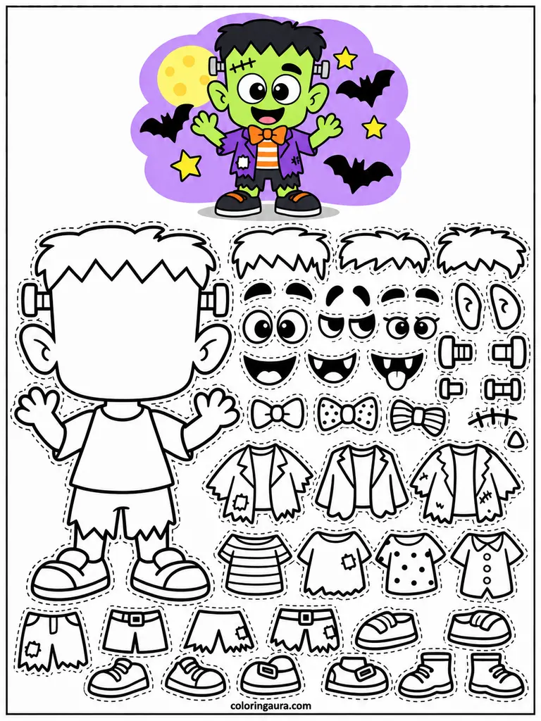 Make Your Own Frankenstein Coloring Page
