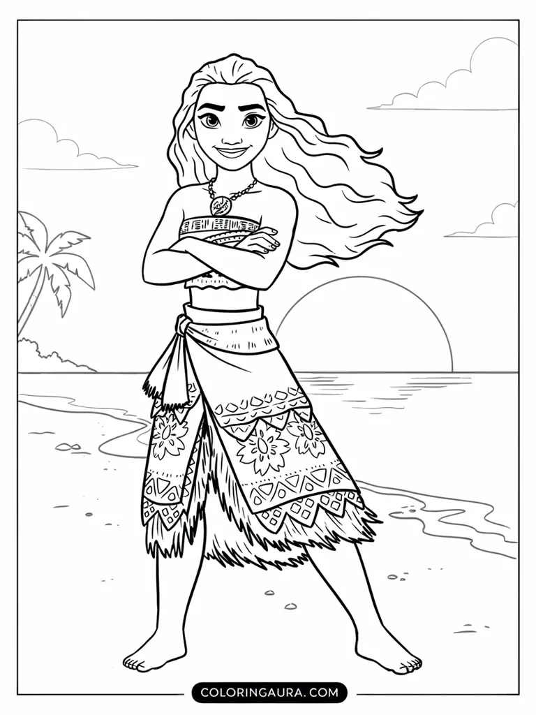 Moana stands confidently 