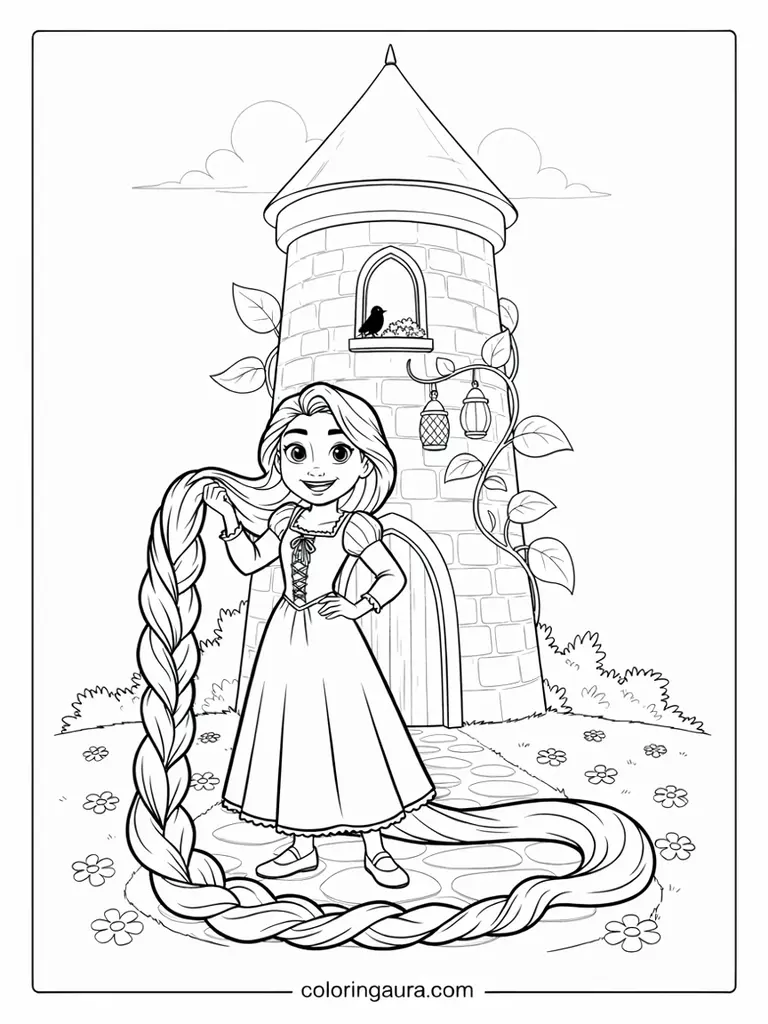 Rapunzel Long Hair Coloring Page