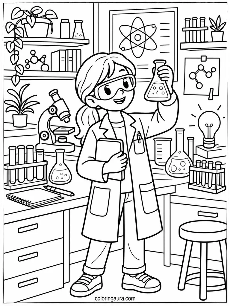 Scientist and Innovator Labor Day Coloring Page