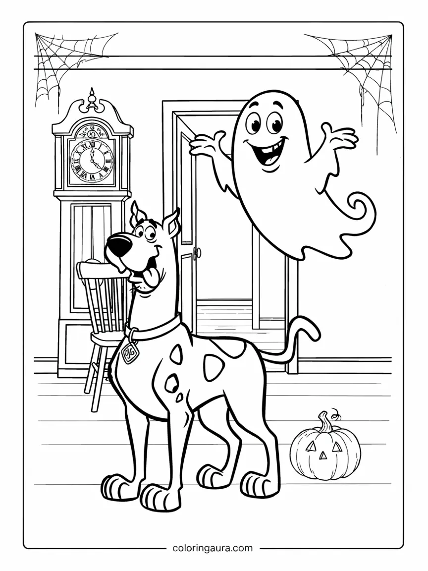 Scooby-Doo Friendly Ghost Halloween Coloring Page