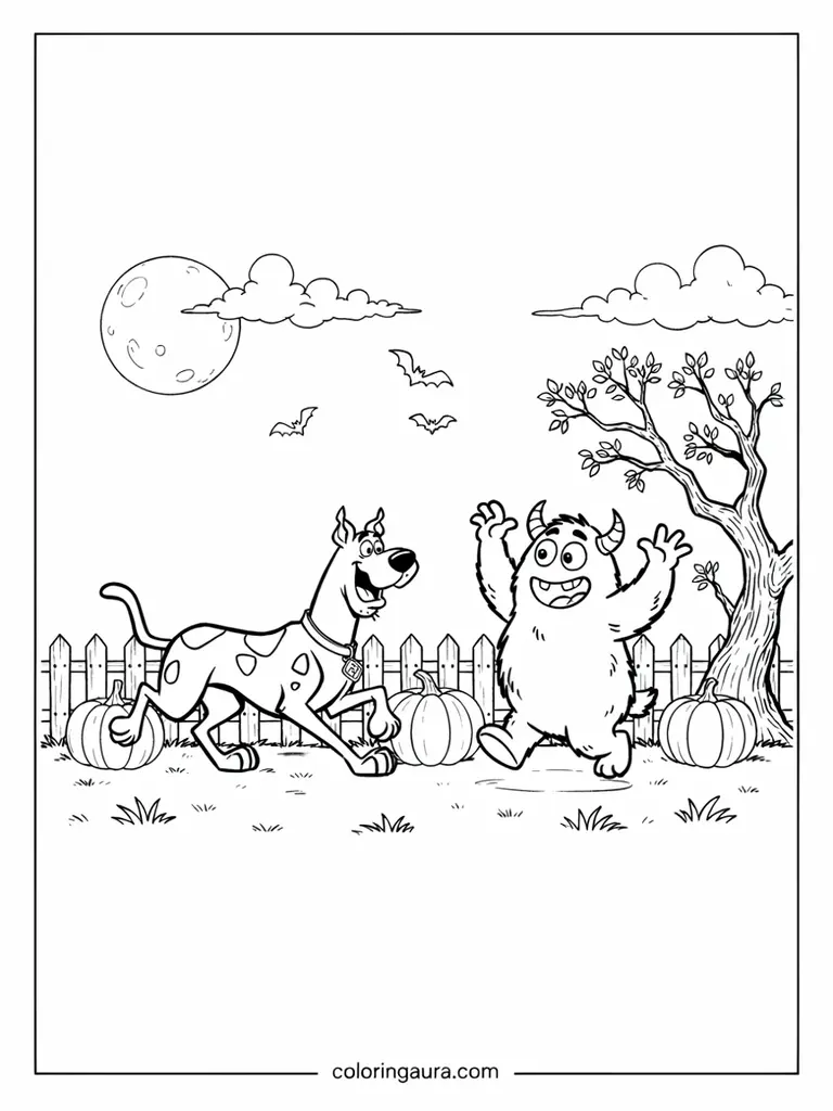 Scooby-Doo Friendly Monster Halloween Coloring Page