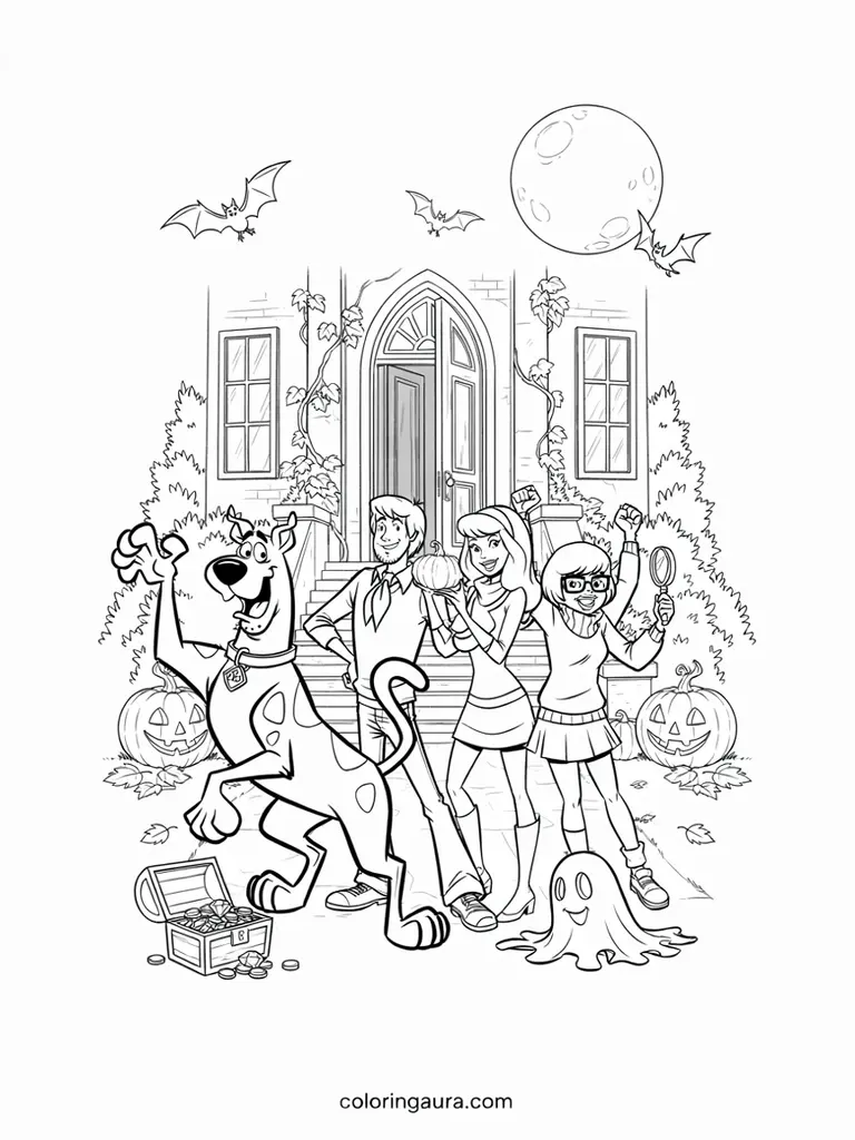 Scooby-Doo Halloween Mystery Finale Coloring Page