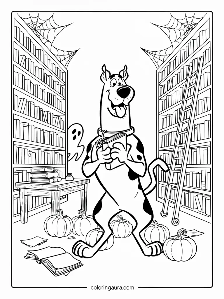 Scooby-Doo Haunted Library Coloring Page