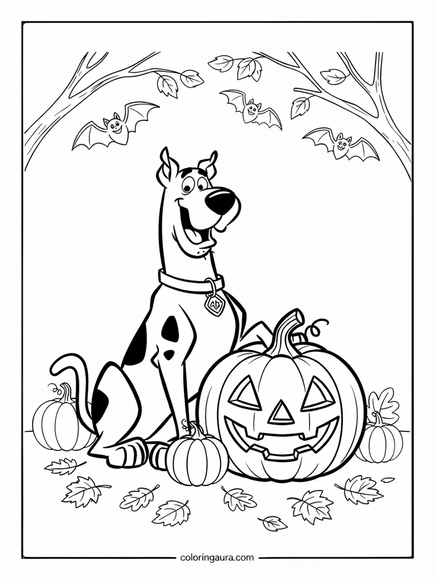 Scooby-Doo Pumpkin Halloween Coloring Page