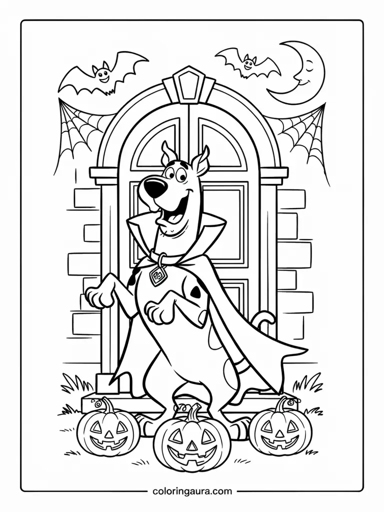  Scooby-Doo Vampire Costume Coloring Page