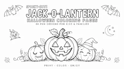 Spooky-Cute Jack-O-Lantern Halloween Coloring Pages
