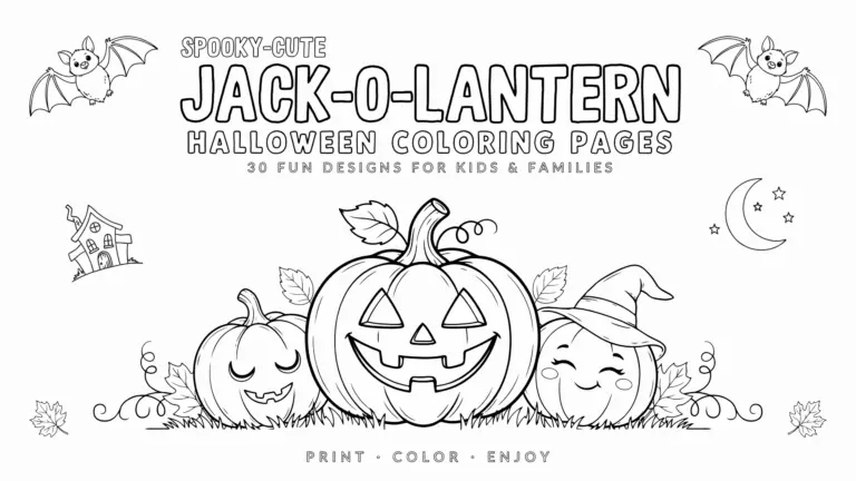 Spooky-Cute Jack-O-Lantern Halloween Coloring Pages